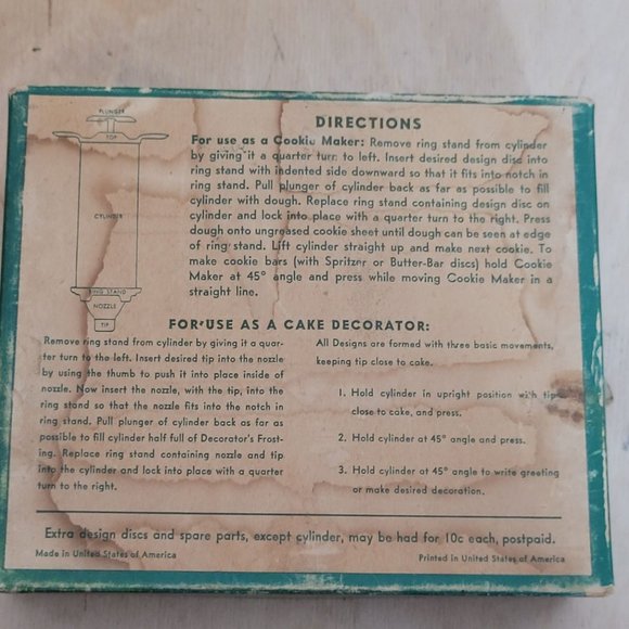 MCM Cake Decorator and Cookie Maker Complete With Original Box Has Wear - Picture 14 of 14